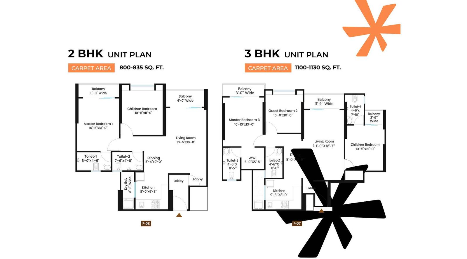 Kanifnath-KP-Supernova-Floor-Plan-2-&-3BHK